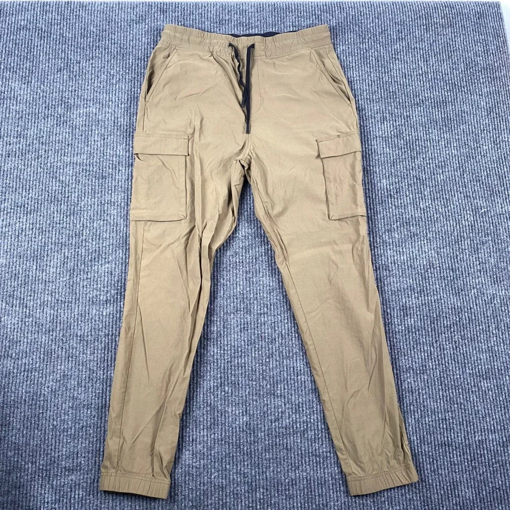 Kenneth Cole New York Mens Tan Stretch Cargo Jogger Pants Size M Khaki‎ Utility